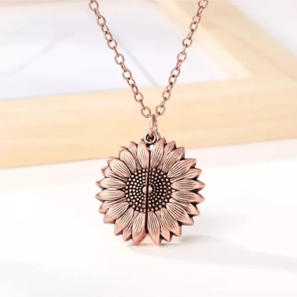 COPY - NWOT Sunflower Gold Silver Rose Gold Locket Pendant Necklace - Picture 10 of 16